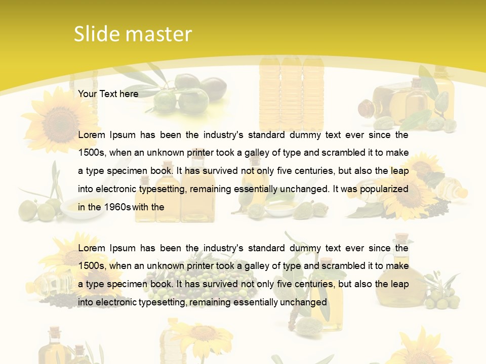 Olives Healthy Living Olive Oil PowerPoint Template