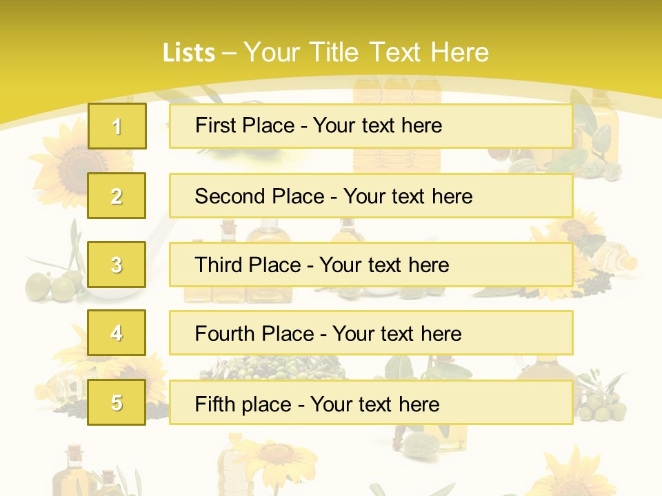 Olives Healthy Living Olive Oil PowerPoint Template