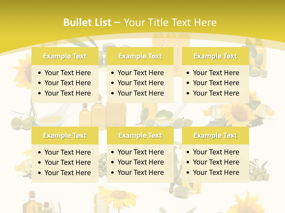 Olives Healthy Living Olive Oil PowerPoint Template