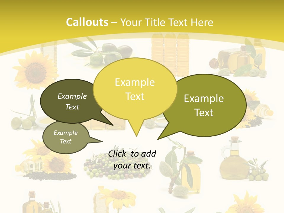 Olives Healthy Living Olive Oil PowerPoint Template