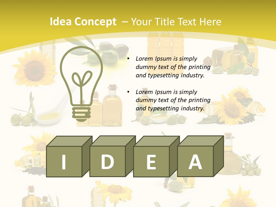 Olives Healthy Living Olive Oil PowerPoint Template