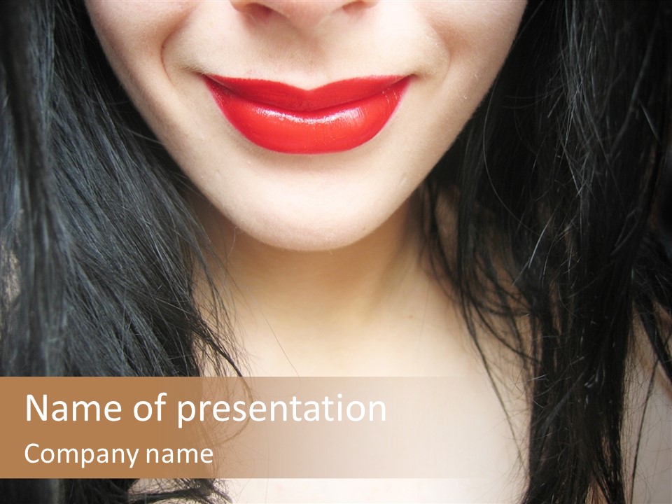 Lips Lover Mark PowerPoint Template