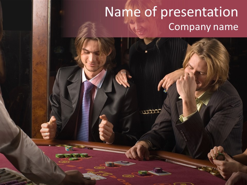 Couples Dealer Excited PowerPoint Template