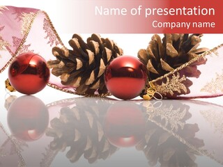 Ornament Adornment Pinecone PowerPoint Template