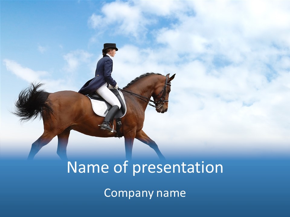Horseman Stallion Woman PowerPoint Template