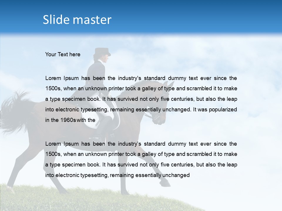 Horseman Stallion Woman PowerPoint Template
