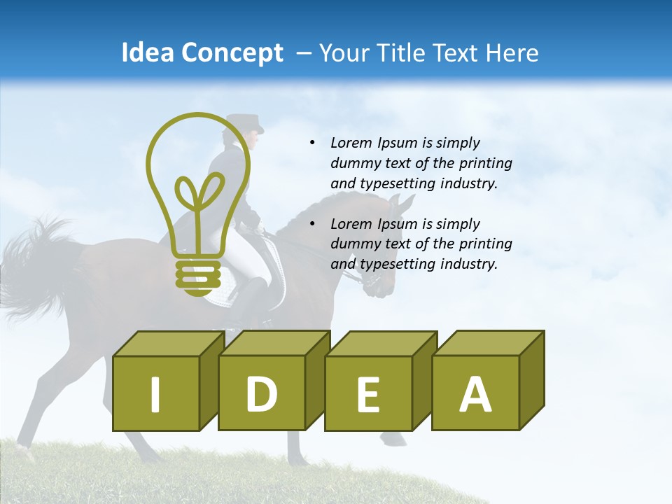 Horseman Stallion Woman PowerPoint Template