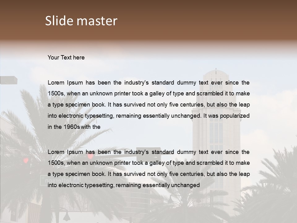 Urban Center Downtown Orlando PowerPoint Template