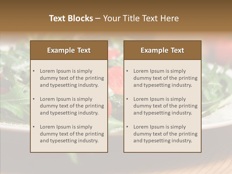 Food Table Rucola PowerPoint Template