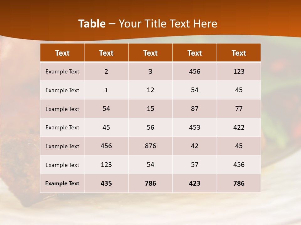 Dinner Entree Nutritional PowerPoint Template