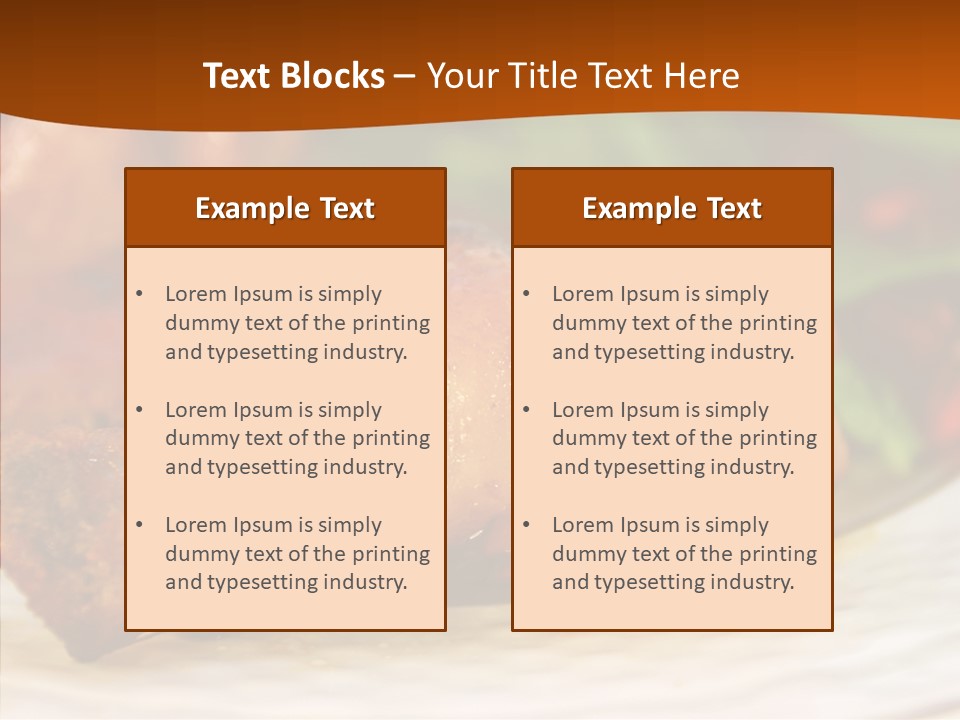Dinner Entree Nutritional PowerPoint Template