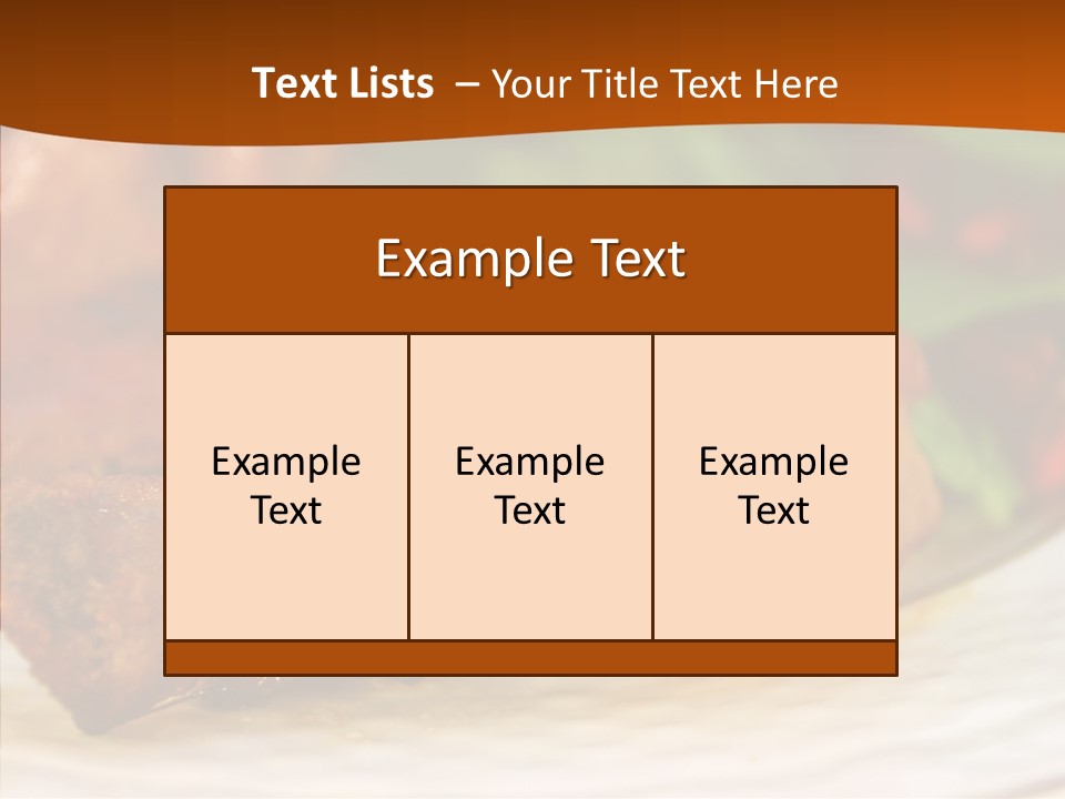 Dinner Entree Nutritional PowerPoint Template