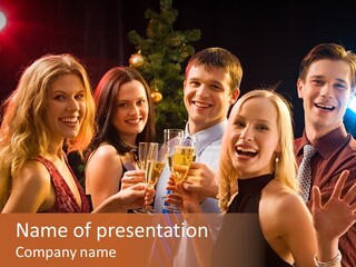 Champagne New Year  PowerPoint Template