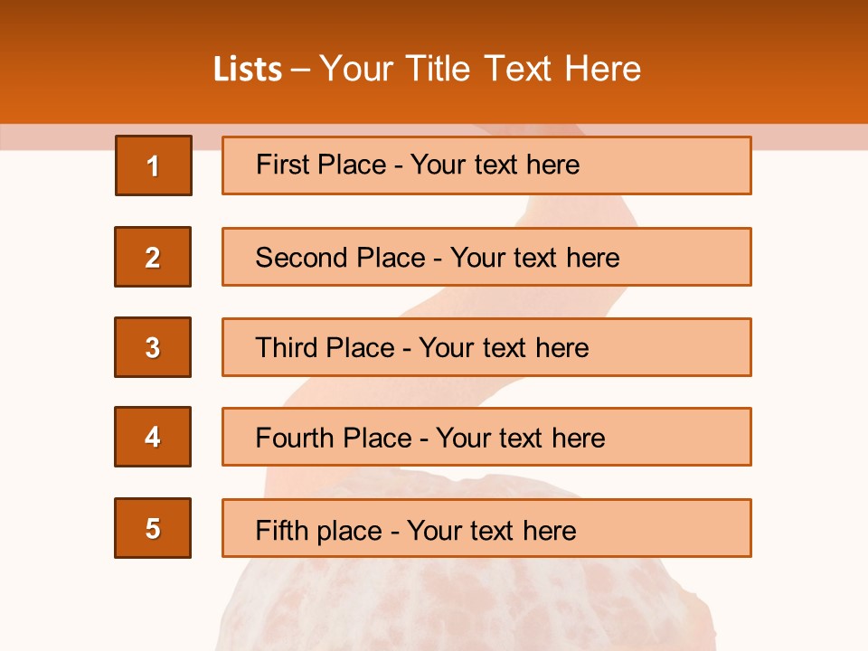 Single Mandarin Healthy PowerPoint Template