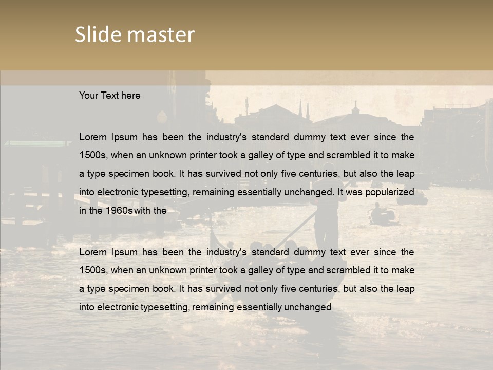 Italy Gondolier Real PowerPoint Template