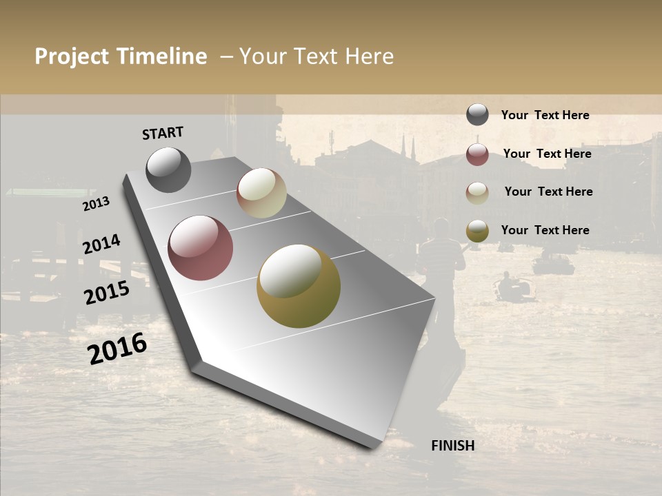 Italy Gondolier Real PowerPoint Template