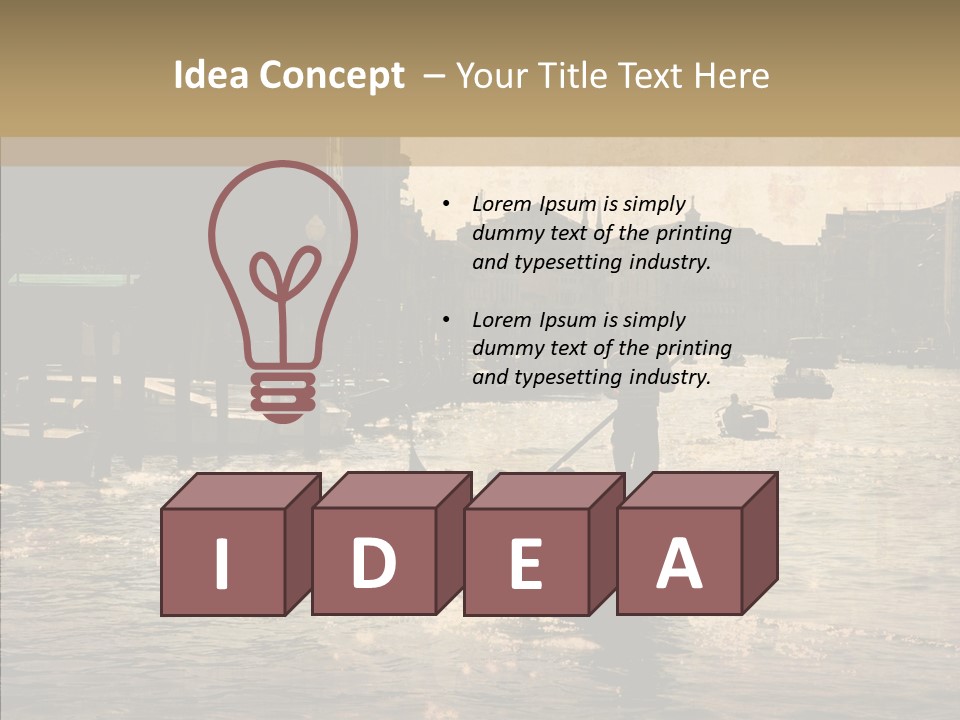 Italy Gondolier Real PowerPoint Template
