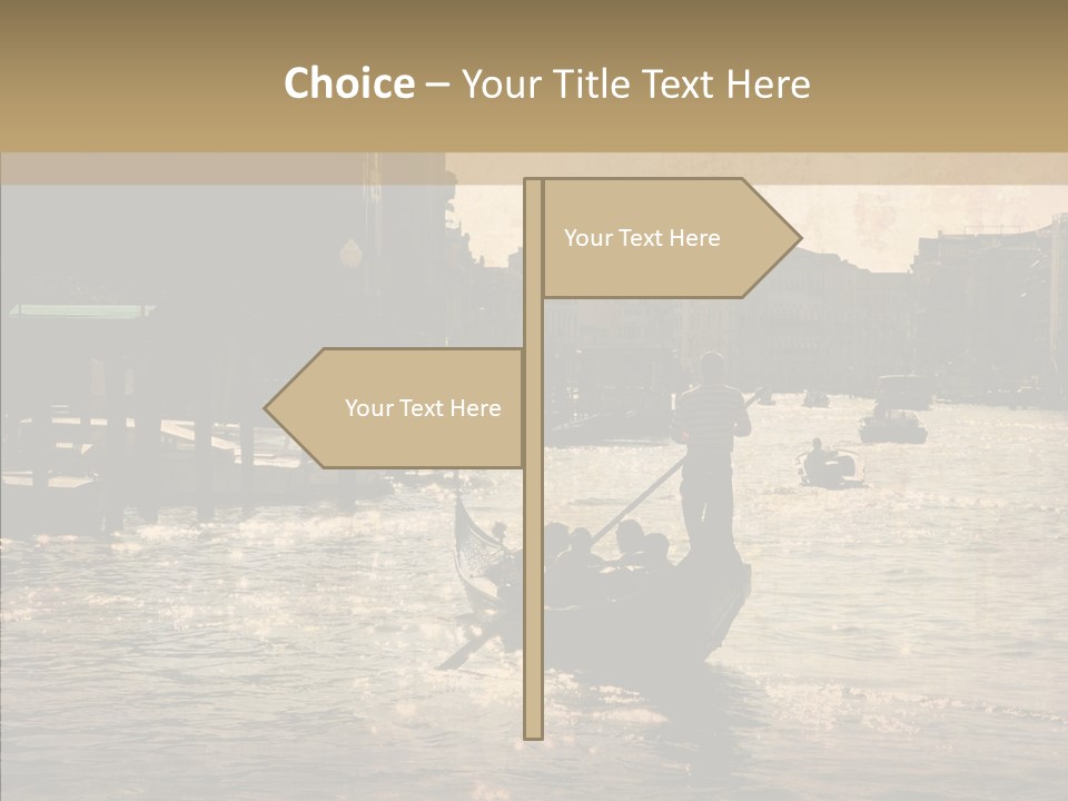 Italy Gondolier Real PowerPoint Template