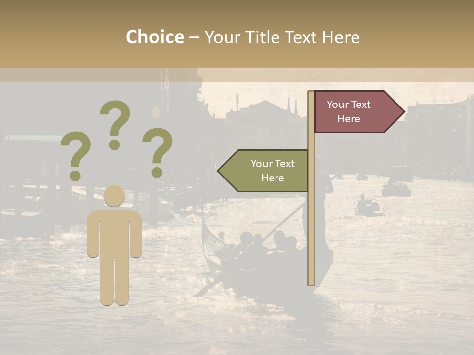 Italy Gondolier Real PowerPoint Template