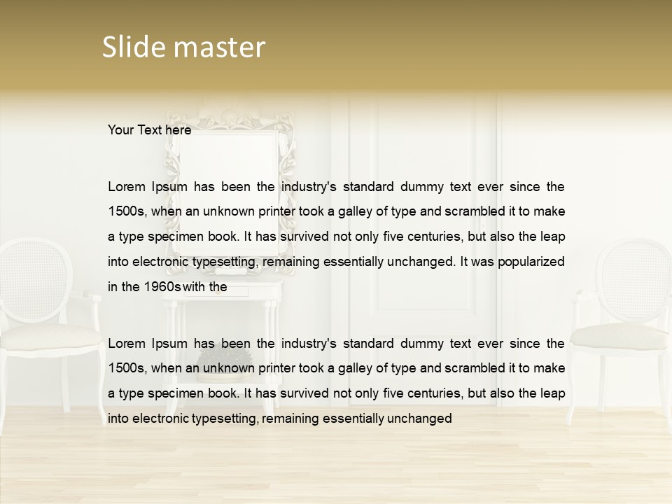 Leather Seat Room PowerPoint Template