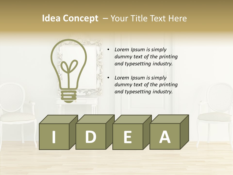 Leather Seat Room PowerPoint Template