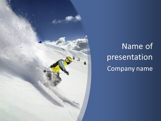 Competiting Downhill Top PowerPoint Template
