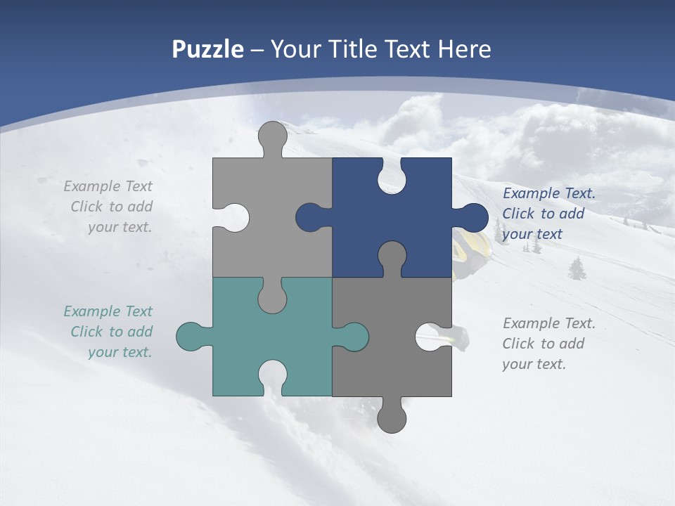 Competiting Downhill Top PowerPoint Template