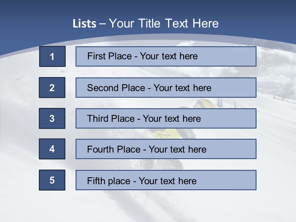 Competiting Downhill Top PowerPoint Template