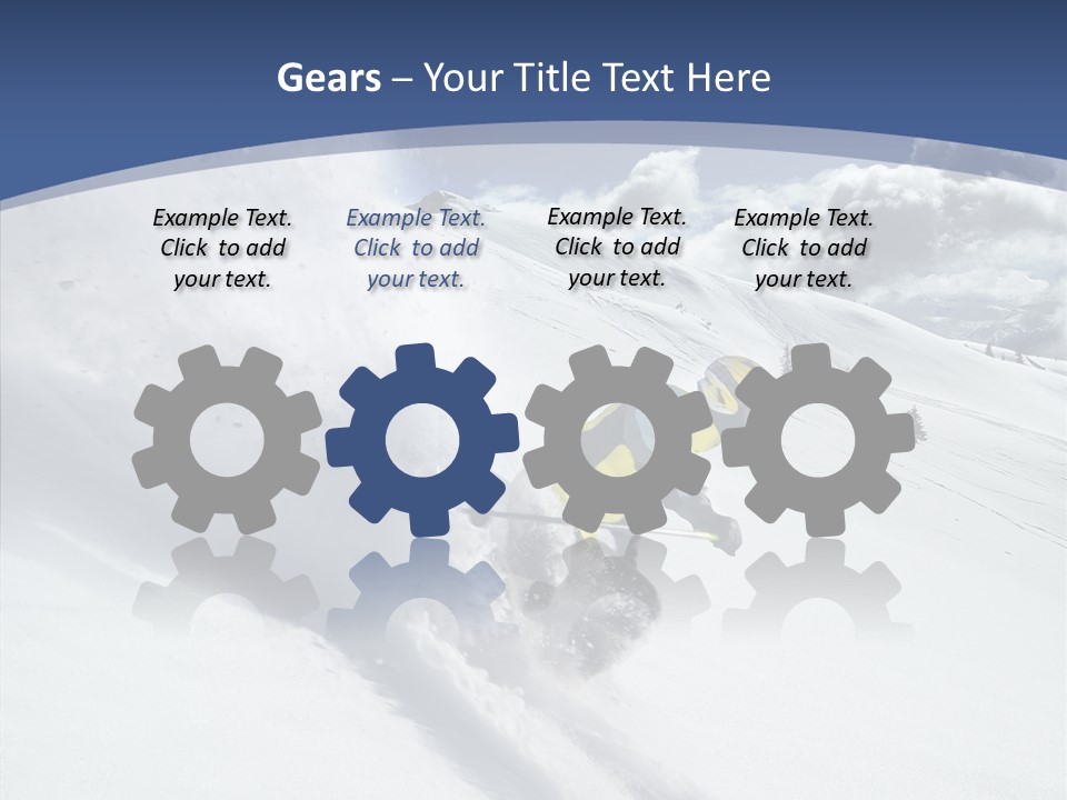 Competiting Downhill Top PowerPoint Template