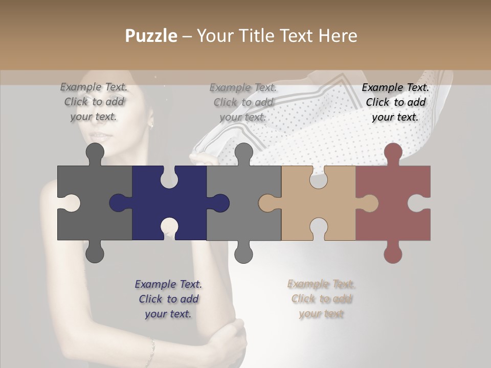 Brunette France Seductress PowerPoint Template