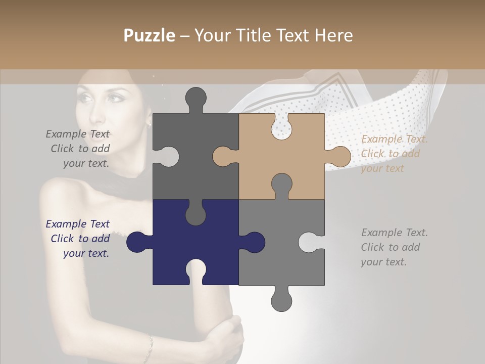 Brunette France Seductress PowerPoint Template