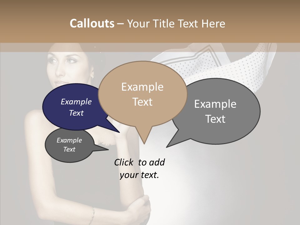 Brunette France Seductress PowerPoint Template