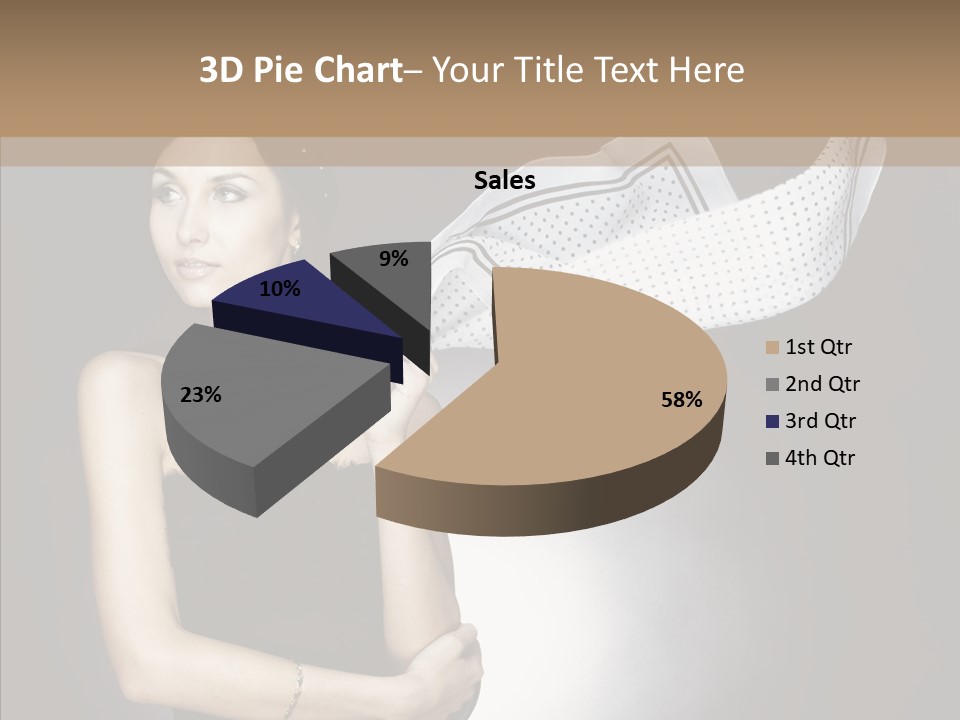 Brunette France Seductress PowerPoint Template