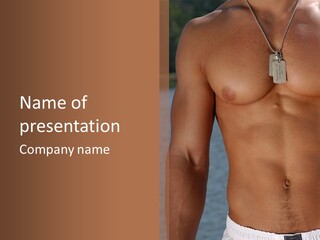 Naked Athletic Hunk PowerPoint Template