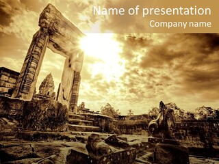 Carving Cambodian Mono PowerPoint Template