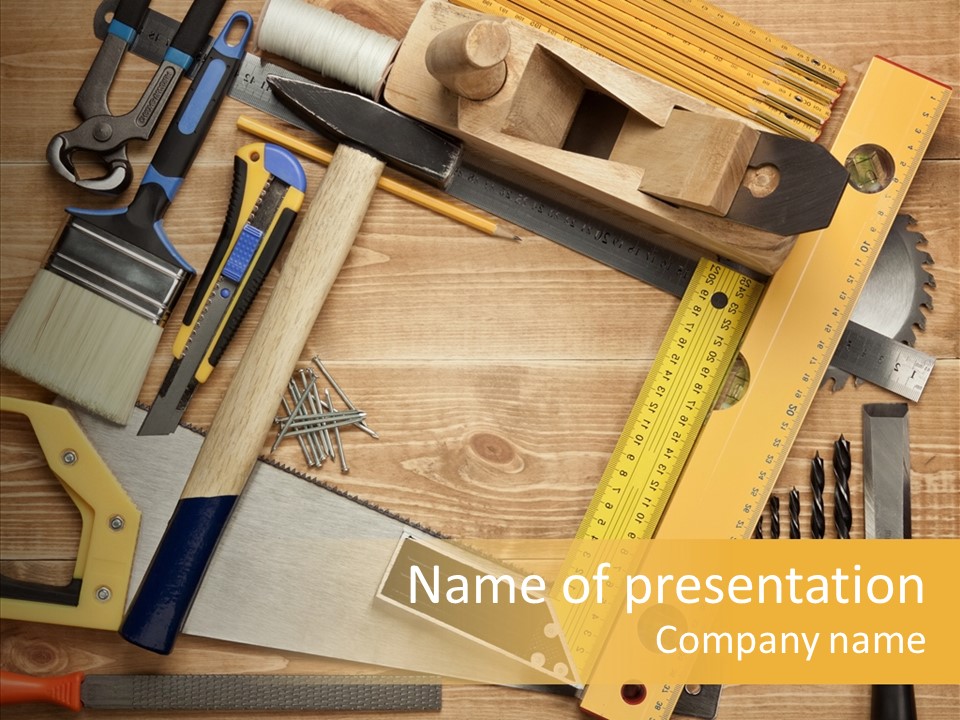 Wooden Concept Objects PowerPoint Template