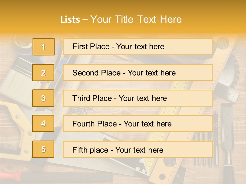 Wooden Concept Objects PowerPoint Template