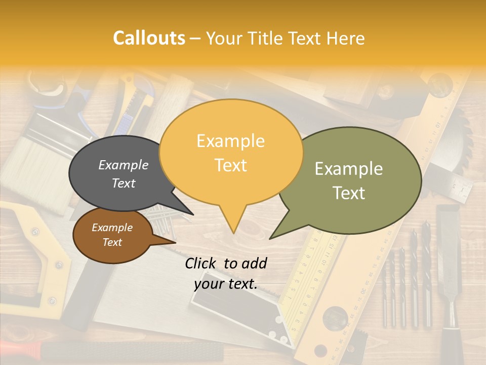 Wooden Concept Objects PowerPoint Template