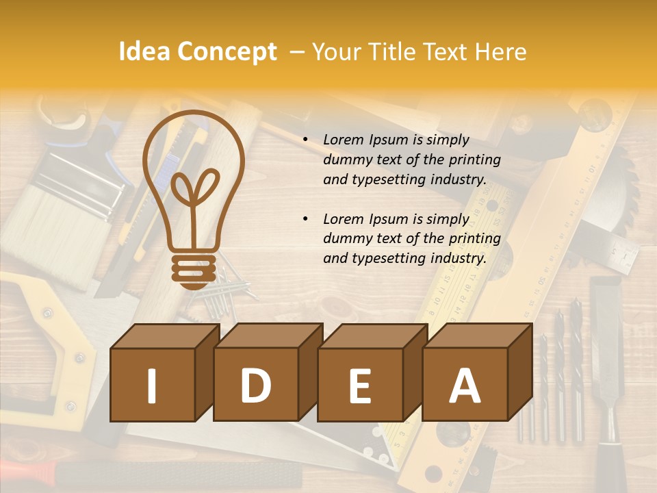 Wooden Concept Objects PowerPoint Template