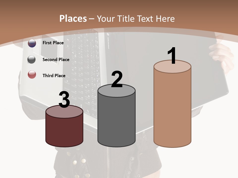 Girl Relaxed Computer PowerPoint Template