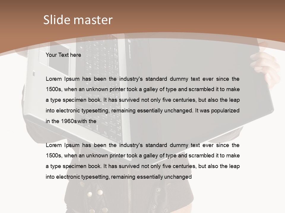 Girl Relaxed Computer PowerPoint Template