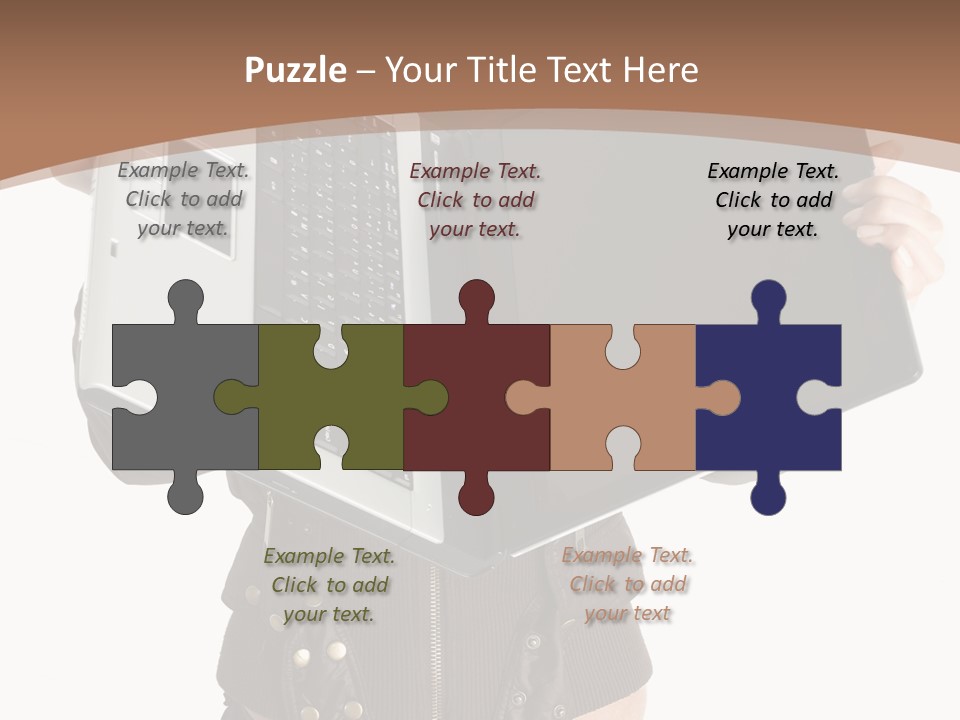 Girl Relaxed Computer PowerPoint Template