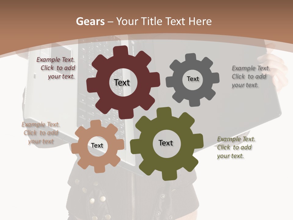 Girl Relaxed Computer PowerPoint Template