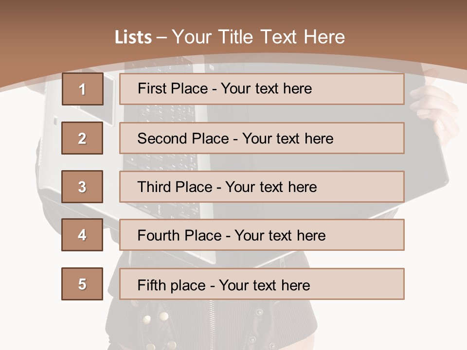 Girl Relaxed Computer PowerPoint Template
