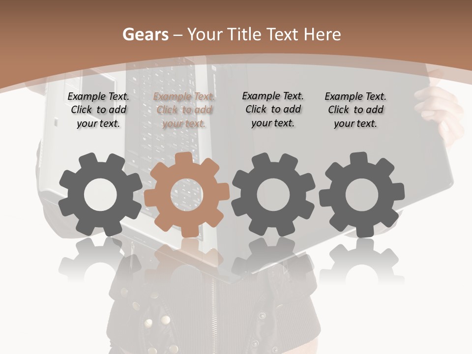 Girl Relaxed Computer PowerPoint Template