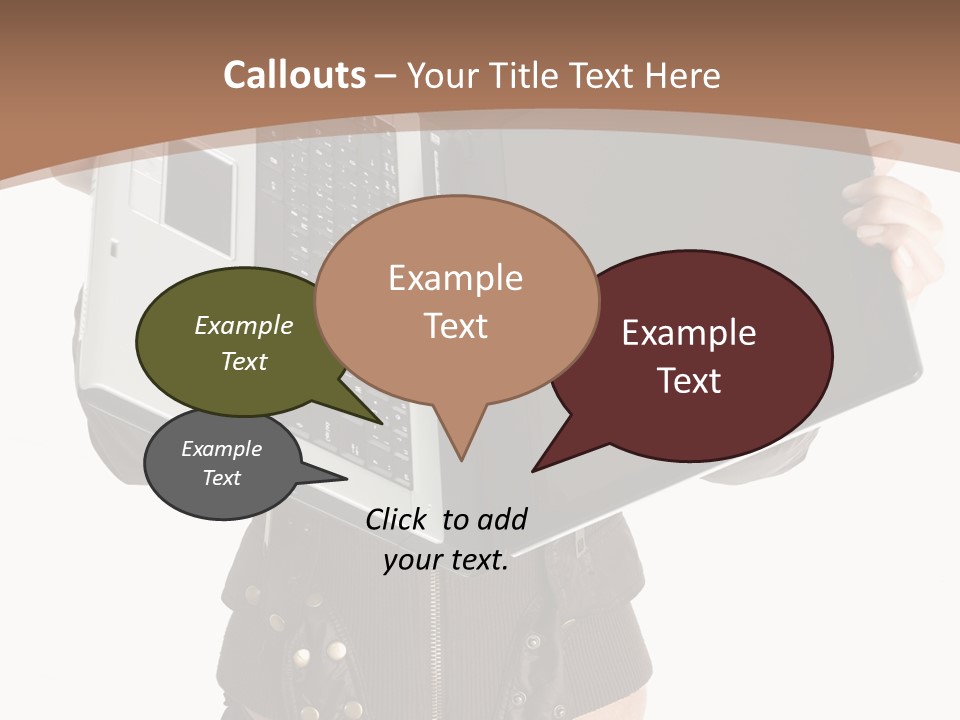 Girl Relaxed Computer PowerPoint Template