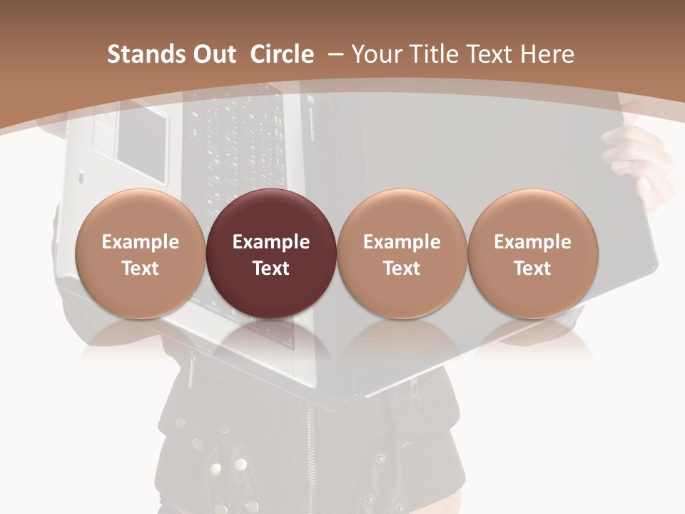 Girl Relaxed Computer PowerPoint Template