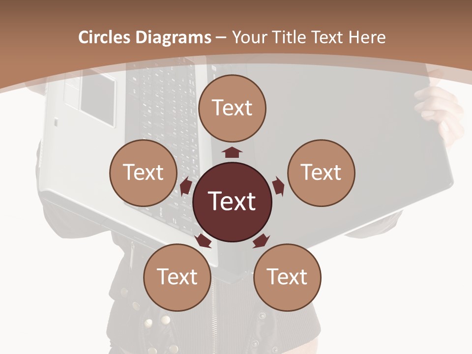 Girl Relaxed Computer PowerPoint Template