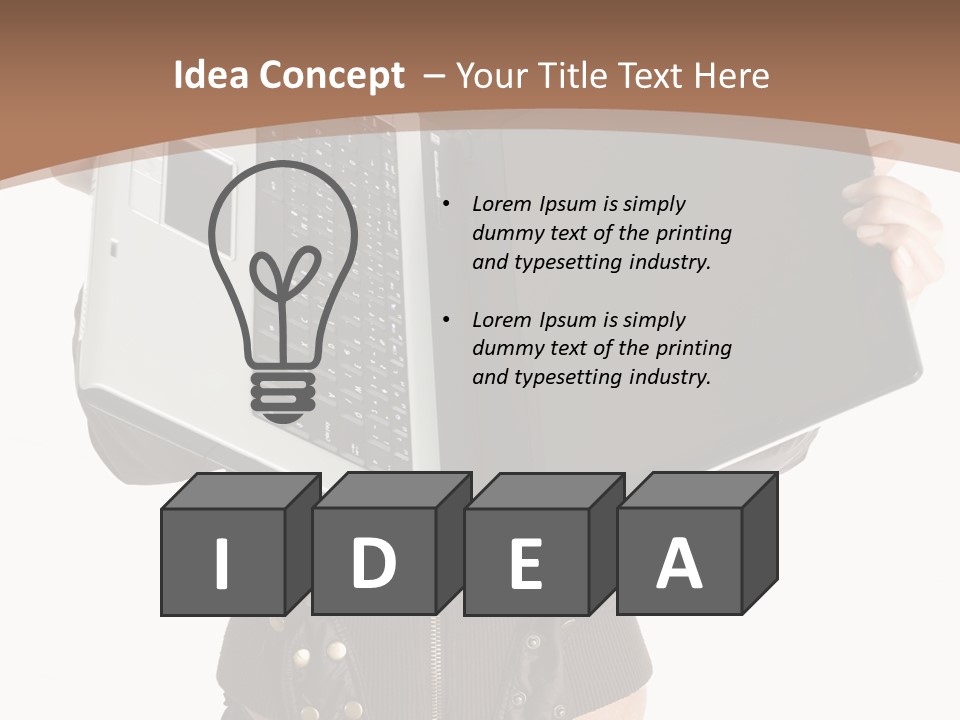 Girl Relaxed Computer PowerPoint Template