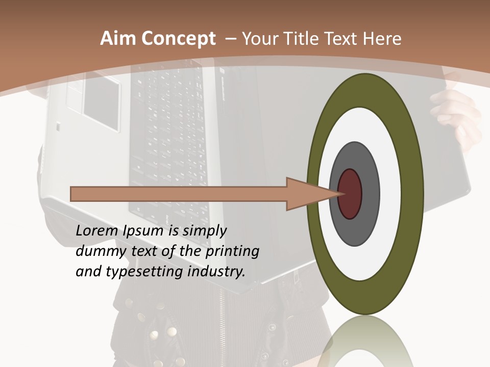 Girl Relaxed Computer PowerPoint Template